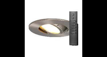 6x Napels inbouwspot - RVS - Dimbaar - 360° Kantelbaar - 39mm inbouwdiepte - 8 Watt 570 lumen - 2700K warm wit - IP65 waterdicht - met dimmer en afstandsbediening