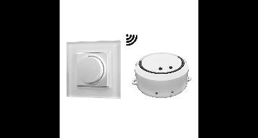 Opbouw LED dimmer/ontvanger - Draadloos - Incl. wit frame en draaiknop - Smart memory - Maximaal 100 Watt