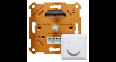 LED Dimmer - 1-10V - Max 50mA - Incl. wit frame en draaiknop - Geschikt voor 1-10V dimbare verlichting - voor LED High Bay & LED Panelen