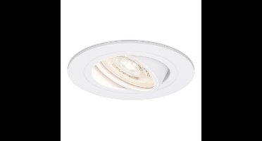 Pittsburg LED inbouwspot - 6W 570lm - GU10 LED Module - Extra plat - 4000K neutraal wit - Dimbaar - Rond - Kantelbaar - Voor binnen - Wit