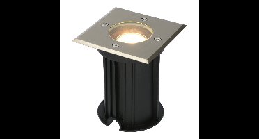 Set van 6 LED Grondspots vierkant buiten - Dimbaar - GU10 - 4000K neutraal wit - 4 Watt 345 Lumen - Oprit - RVS - IP64 Waterdicht