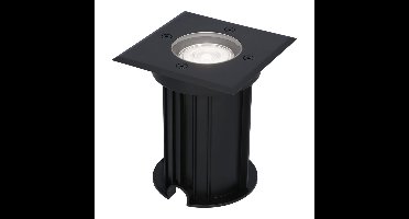 Ramsay LED Grondspot Vierkant - Dimbaar - GU10 - 6500K daglicht wit - 4 Watt 345 Lumen - Tuinspot - Zwart - IP67 waterdicht - Overrijdbaar voor de Oprit, Tuin en Terras
