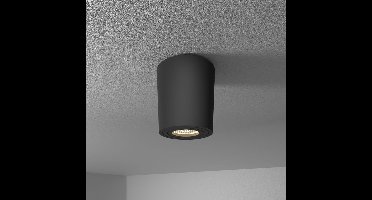 Paxton LED Opbouwspot - 4 Watt 345 Lumen - 4000K neutraal wit - GU10 - Badkamer Opbouwspot - Kantelbaar - Dimbaar - IP64 Waterdicht - Rond - Voor binnen en buitengebruik - Zwart