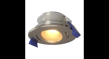 Lima LED inbouwspot - 4 Watt 345 lumen - 2700K Warm wit - GU10 - Dimbaar - Rond - Kantelbaar - IP65 Waterdicht - RVS - Voor binnen, buiten en badkamer