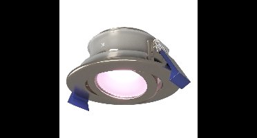 Lima smart inbouwspot - Wifi + Bluetooth - RGBWW - GU10 5,5 Watt 345 Lumen - Kantelbaar - Google Home, Amazon Alexa en Siri - IP65 waterdicht - RVS - Bestuurbaar via app en stem