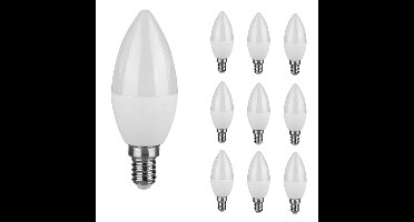10x E14 LED Lamp - 4.5 Watt 470 lumen - 6500K daglicht wit - Vervangt 40 Watt - E14 fitting - Kaarslamp - Kleine fitting