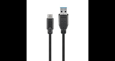 USB 3.2 GEN 1 (USB3.0) Aansluitkabel - USB-C naar USB-A - 5Gbit/s - USB adapter - OTG kabel - 0.5m - Zwart