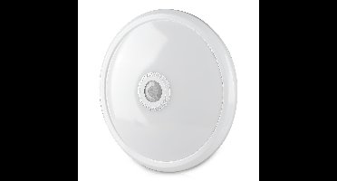 LED Plafondlamp - PIR Bewegingssensor - Ø29 cm - 12 watt - 800 Lumen - 6400K daglicht wit - IP20 Stofdicht - Wit