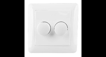 Dubbele dimmerknop incl. centraalplaat en raamwerk - Wit - Geschikt voor art. 843037