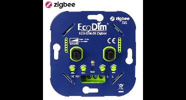 Smart Duo LED dimmer Zigbee Inbouw - 2x 0-100 Watt - Geschikt voor fase afsnijding - Min./Max. Instelbaar - ECO-DIM.05 Zigbee