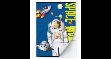 Emoji Space Monkey Schriften ruitjes - A4 - Set van 2 stuks