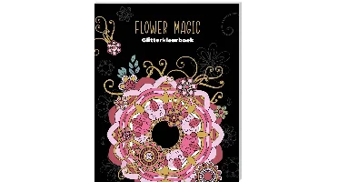 Glitter kleurboek Black edition - Flower Magic