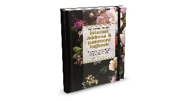 Peter Pauper Internet address&passwordboekje Zwart A5 - Midnight Floral