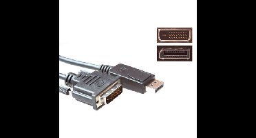 ACT AK3995 Verloopkabel DisplayPort Male/DVI Male - 1,8 meter