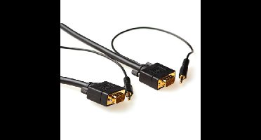 ACT AK4991 Ultra High Performance VGA + Audio Aansluitkabel male/male - 3 meter