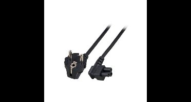 ACT AK5005 230V Stroomkabel Schuko CEE7/7 Male (Haaks)/C5 (Haaks) Zwart - 1,8 meter