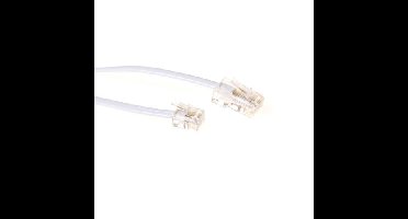 ACT TD5301 Platte Telefoonkabel | RJ11 en RJ45 connectoren | Wit | 1 meter