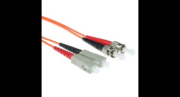 ACT RL2010 Glasvezel Duplex Patchkabel | LSZH | Multimode | 62.5/125 | OM1 |ST en SC Connectoren | 10 meter
