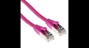 ACT FB8807 LSZH SFTP CAT6A Patchkabel Snagless Roze - 7 meter