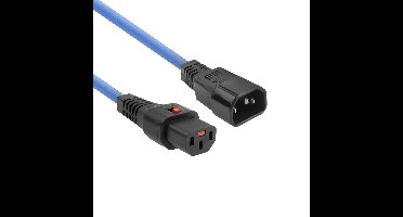 ACT AK5200 Netsnoer C13 IEC Lock | C14 | Blauw | 2 meter