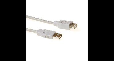 ACT SB2205 USB 2.0 A Male/USB A Female Ivoor - 5 meter