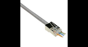 ACT TD168C RJ45 CAT6 Easyconnect Shielded Modulaire Doorsteek Connector | Ronde Kabel | Massieve of Soepele aders | 25 stuks