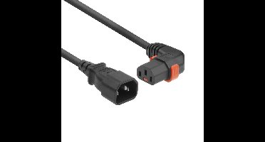 ACT AK5273 230V Stroomkabel C14/C13 (Haaks Rechts) Lockable Zwart - 1 meter