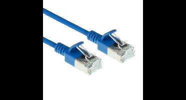 ACT DC7652 LSZH U/FTP CAT6A Datacenter Slimline Patchkabel Snagless | RJ45 Connectoren | Blauw | 25 cm