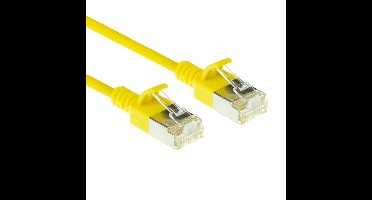 ACT DC7802 LSZH U/FTP CAT6A Datacenter Slimline Patchkabel Snagless | RJ45 Connectoren | Geel | 2 meter