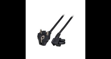 ACT AK5409 230V Stroomkabel Schuko CEE7/7 Male (Haaks)/C5 (Haaks) Zwart - 1 meter