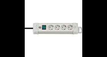 Brennenstuhl 1955540100 Brennenstuhl Premium Line Stekkerdoos 4 Sockets Grijs met Schakelaar - 1,8 meter