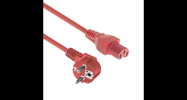ACT AK5314 230V Stroomkabel Schuko CEE7/7 Male (Haaks)/C15 | Rood | 1 meter