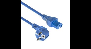 ACT AK5316 230V Stroomkabel Schuko CEE7/7 Male (Haaks)/C15 | Blauw | 1 meter