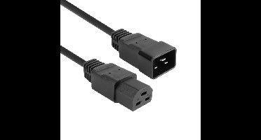 ACT AK5343 Netsnoer C20 - C21 IEC60320 | Zwart | 1 meter