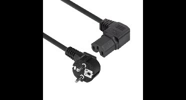 ACT AK5350 Netsnoer Schuko CEE 7/7 male (Haaks) - C15 (Haaks rechts) IEC60320 | Zwart | 1,5 meter