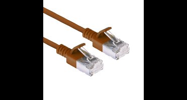 ACT DC7251 LSZH U/FTP CAT6A Datacenter Slimline Patchkabel Snagless | RJ45 Connectoren | Bruin | 1,5 meter