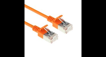 ACT DC7101 LSZH U/FTP CAT6A Datacenter Slimline Patchkabel Snagless | RJ45 Connectoren | Oranje | 1 meter
