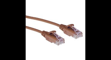 ACT DC9200 LSZH U/UTP CAT6 Datacenter Slimline Patchkabel Snagless | RJ45 connectoren | Bruin | 50 cm