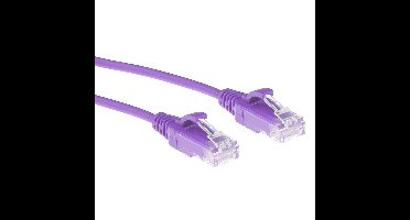 ACT DC9302 LSZH U/UTP CAT6 Datacenter Slimline Patchkabel Snagless | RJ45 connectoren | Paars | 2 meter