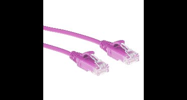 ACT DC9403 LSZH U/UTP CAT6 Datacenter Slimline Patchkabel Snagless | RJ45 connectoren | Roze | 3 meter