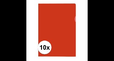 10x stuks documenten Insteekmapjes - rood - A4 formaat - 21 x 30 cm - Kantoorartikelen