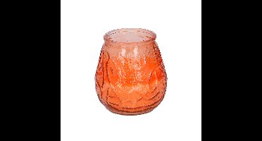 1x Citronella lowboy tafelkaars - 10 cm - oranje glas