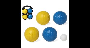 1x Kleine jeu de boules sets met 4 gekleurde ballen in draagtas