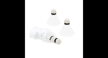 Badminton shuttles - 6x - wit - badmintonnen - shuttles