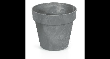 Bloempot/plantenpot - betonlook - grijs - kunststof - Dia 17 cm
