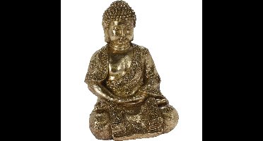 Boeddha beeld Gold - binnen/buiten - kunststeen - antiek goud - 29 x 25 x 42 cm