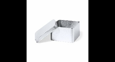 Cadeaudoosje/blikje Metal - Bruiloft bedankjes - 1x stuks - afsluitbare deksel - zilver - 9 x 5 cm