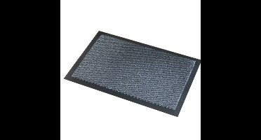 Deurmat Faro - zwart/grijs - 60 x 80 cm - schoonloopmat