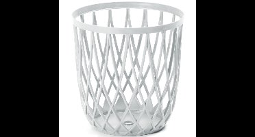 Draadmand/wasmand/opbergmand - van stevig kunststof - wit - D39 x H39 cm