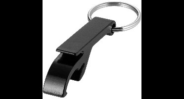 Flessen openers sleutelhanger - zwart - 5.5 cm - met sleutelsring